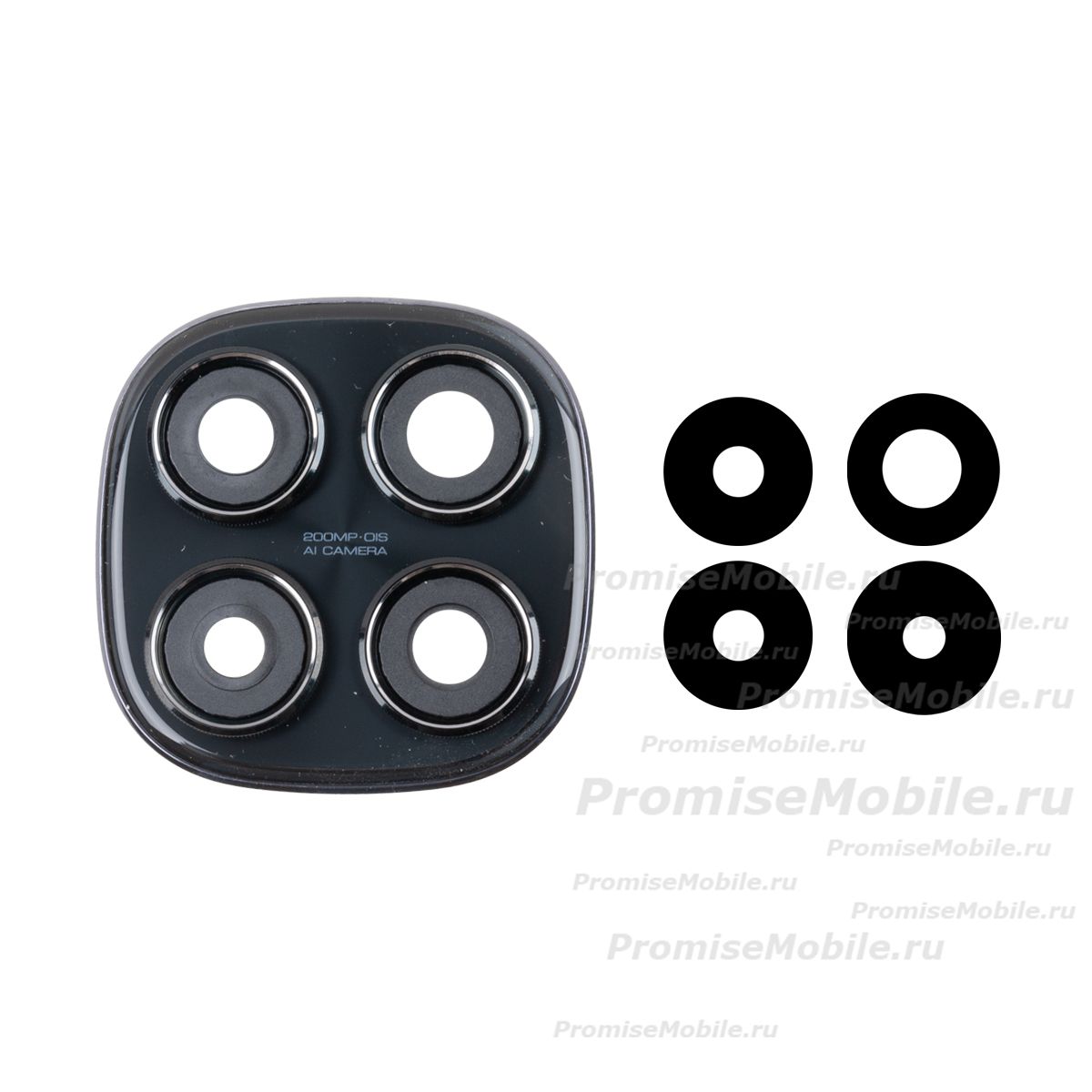 Стекло камеры для Xiaomi 24116RACCG в сборе с рамкой <черный> ― 