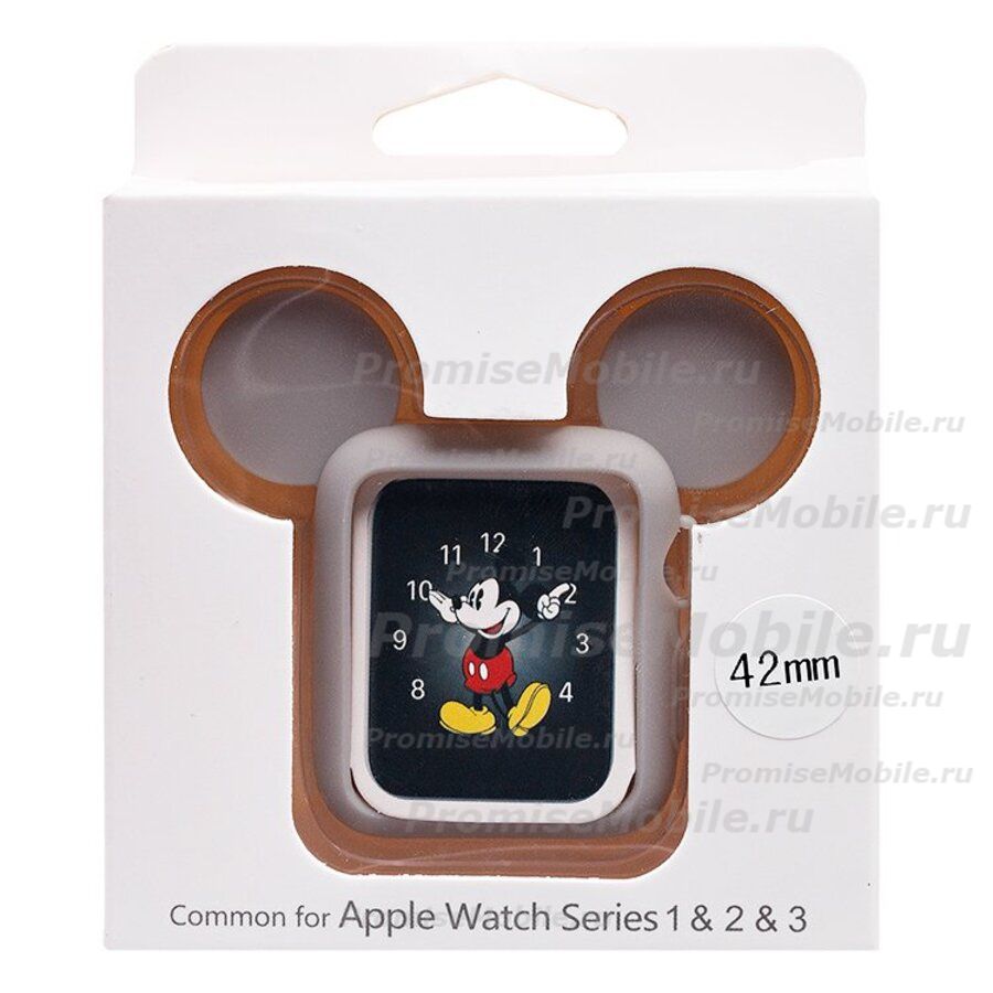 Чехол для Apple Watch Series 2 (42 mm) силиконовый Mickey Mouse <серый> ― 