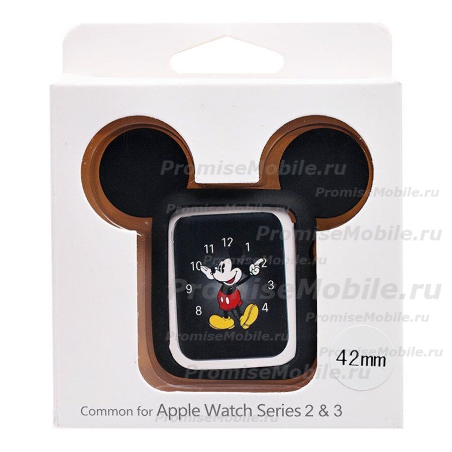 Чехол для Apple Watch Series 2 (42 mm) силиконовый Mickey Mouse <черный> ― 