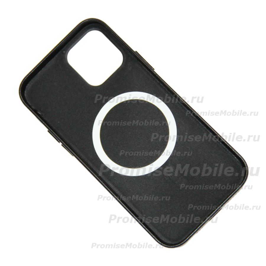 Чехол для Apple iPhone 12 Leather MagSafe <черный> (премиум) ― 