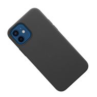 Чехол для Apple iPhone 12 Leather MagSafe <черный> (премиум)