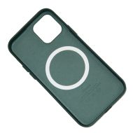 Чехол для Apple iPhone 12 mini Leather MagSafe <темно-зеленый> (премиум)