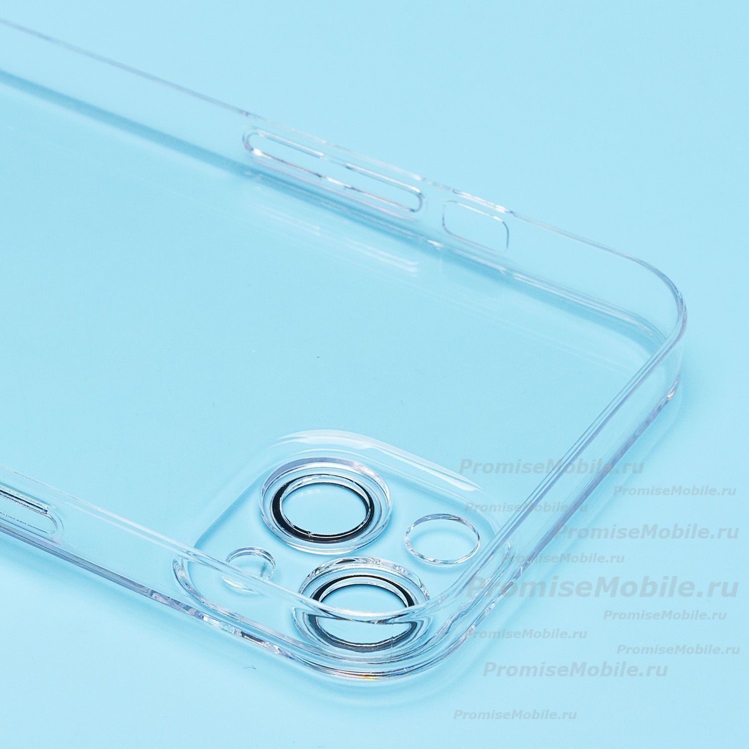 Чехол для Apple iPhone 13 пластиковый с закрытой камерой <прозрачный> ― 