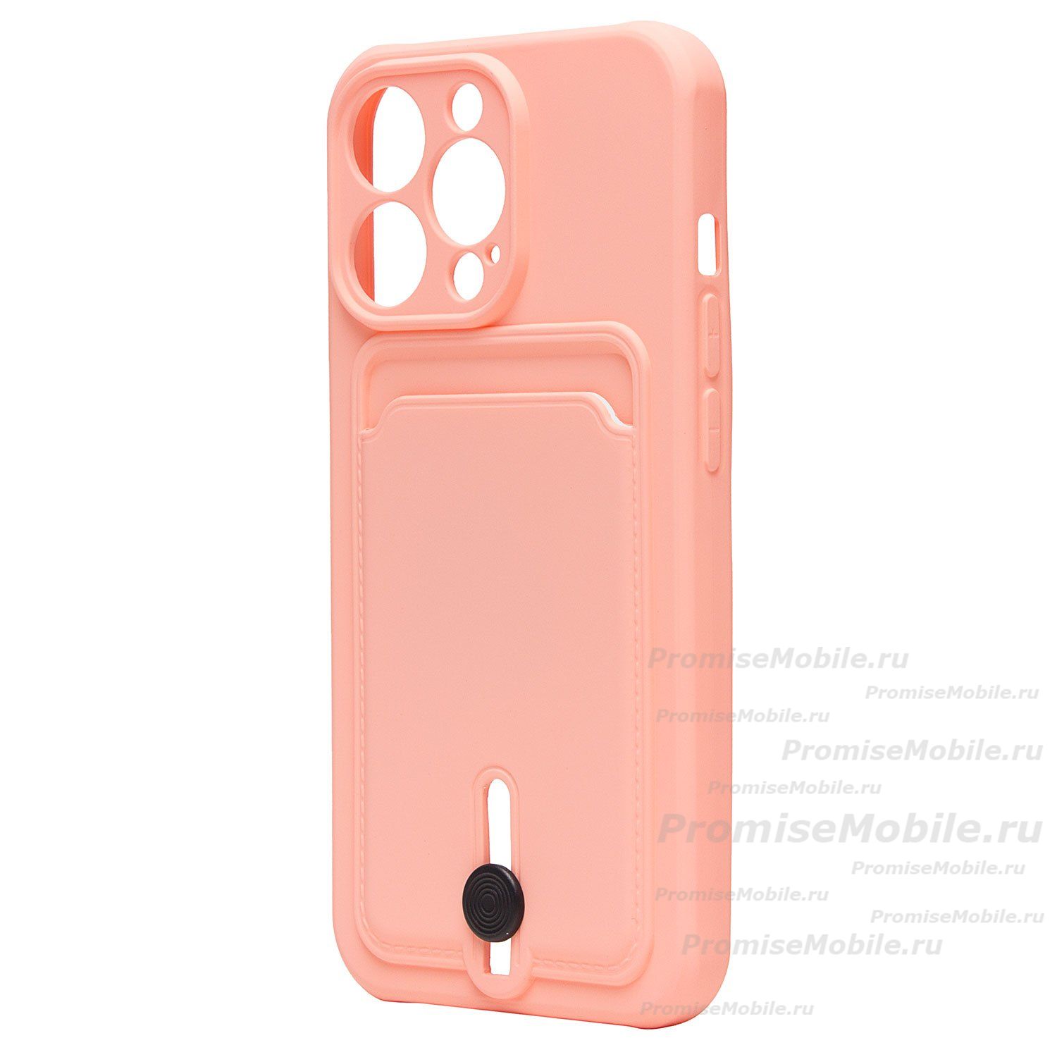 Чехол для Apple iPhone 13 Pro силиконовый с картхолдером №4 <светло-розовый> ― 
