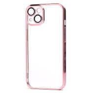 Чехол для Apple iPhone 14 пластиковый с закрытой камерой <розовое золото>