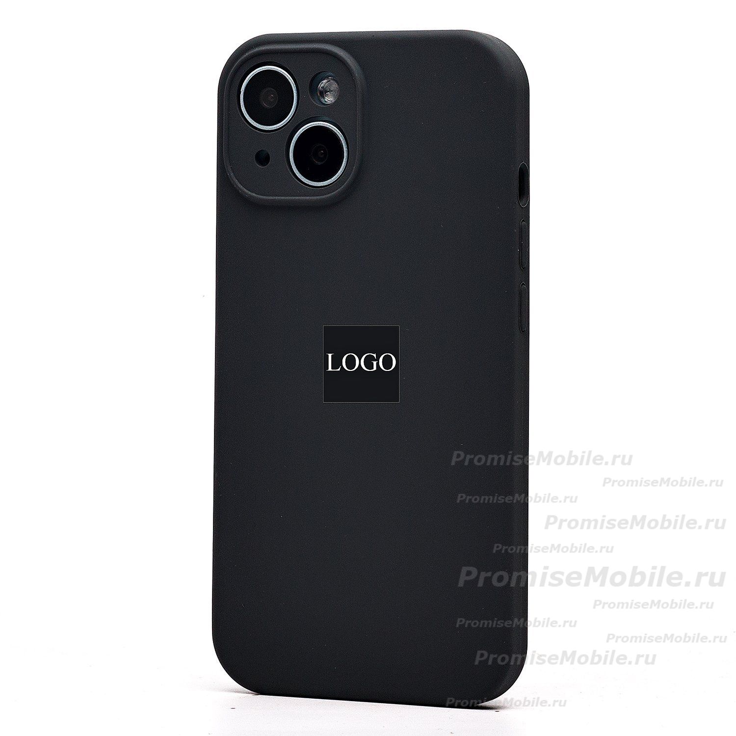 Чехол для Apple iPhone 15 силиконовый Soft Touch с закрытой камерой <темно-серый> (премиум) ― 