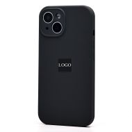 Чехол для Apple iPhone 15 силиконовый Soft Touch с закрытой камерой <темно-серый> (премиум)