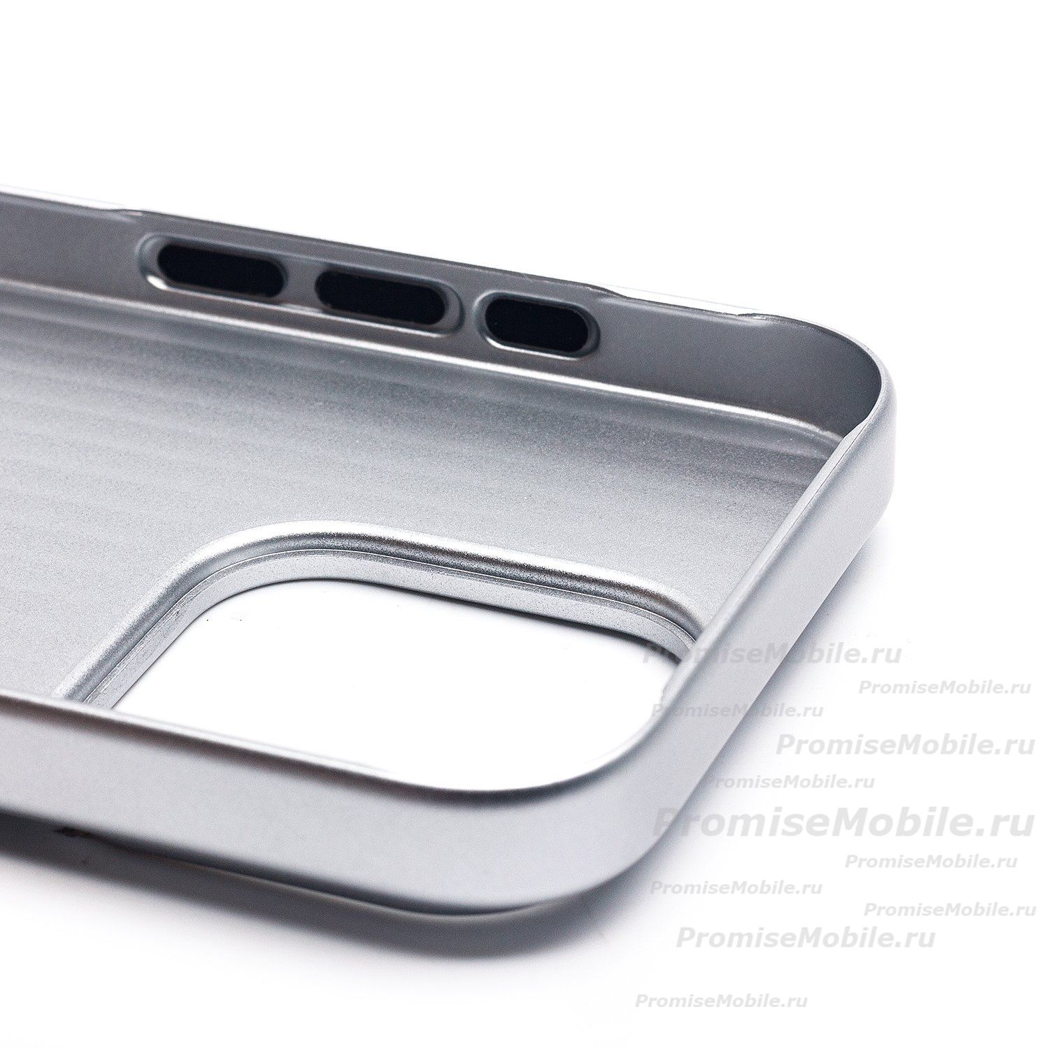 Чехол для Apple iPhone 15 Pro пластиковый рифленый <серебристый> ― 