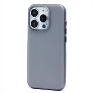Чехол для Apple iPhone 15 Pro пластиковый рифленый <серый>