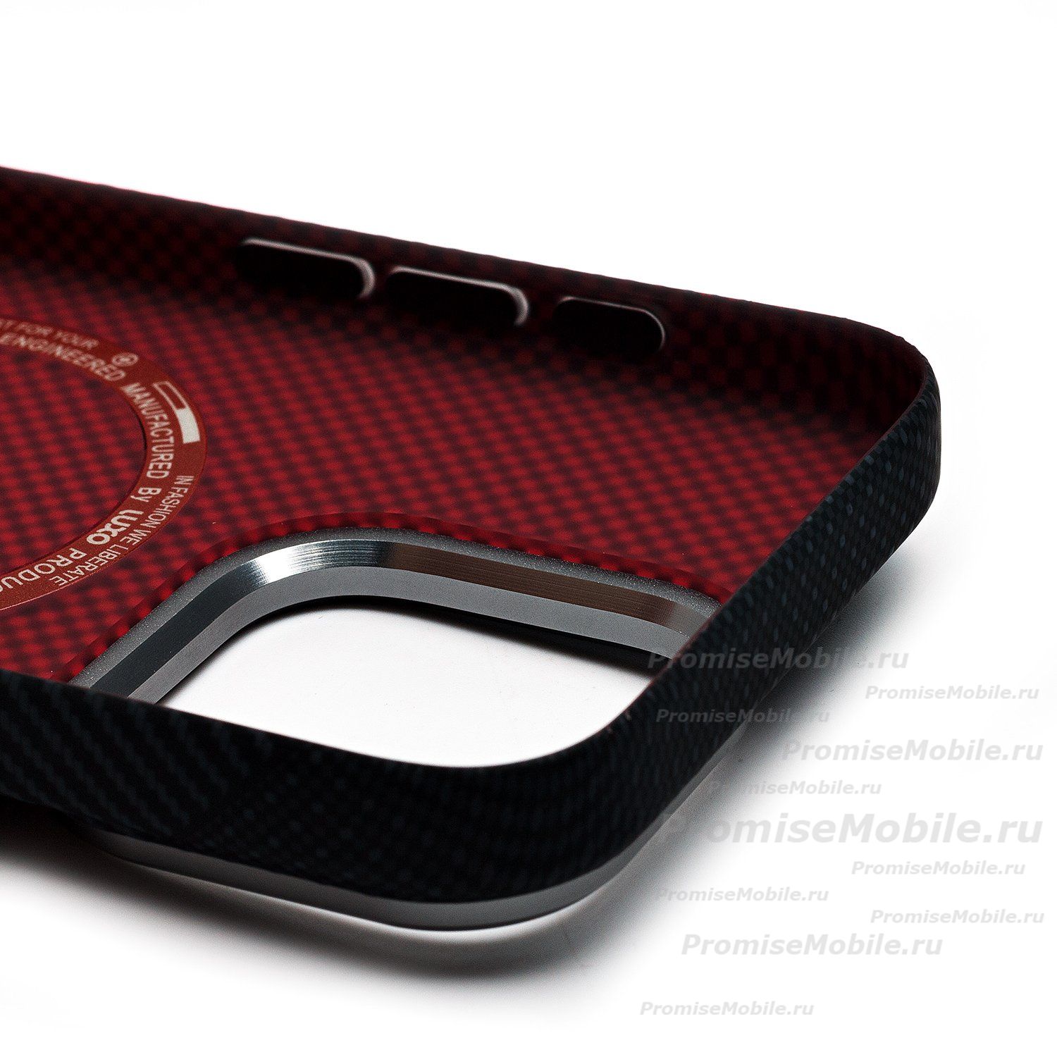 Чехол для Apple iPhone 15 Pro пластиковый Luxo Carbon (рис. 124) <черный> ― 