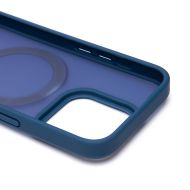 Чехол для Apple iPhone 15 Pro силиконовый MagSafe с подставкой <синий>