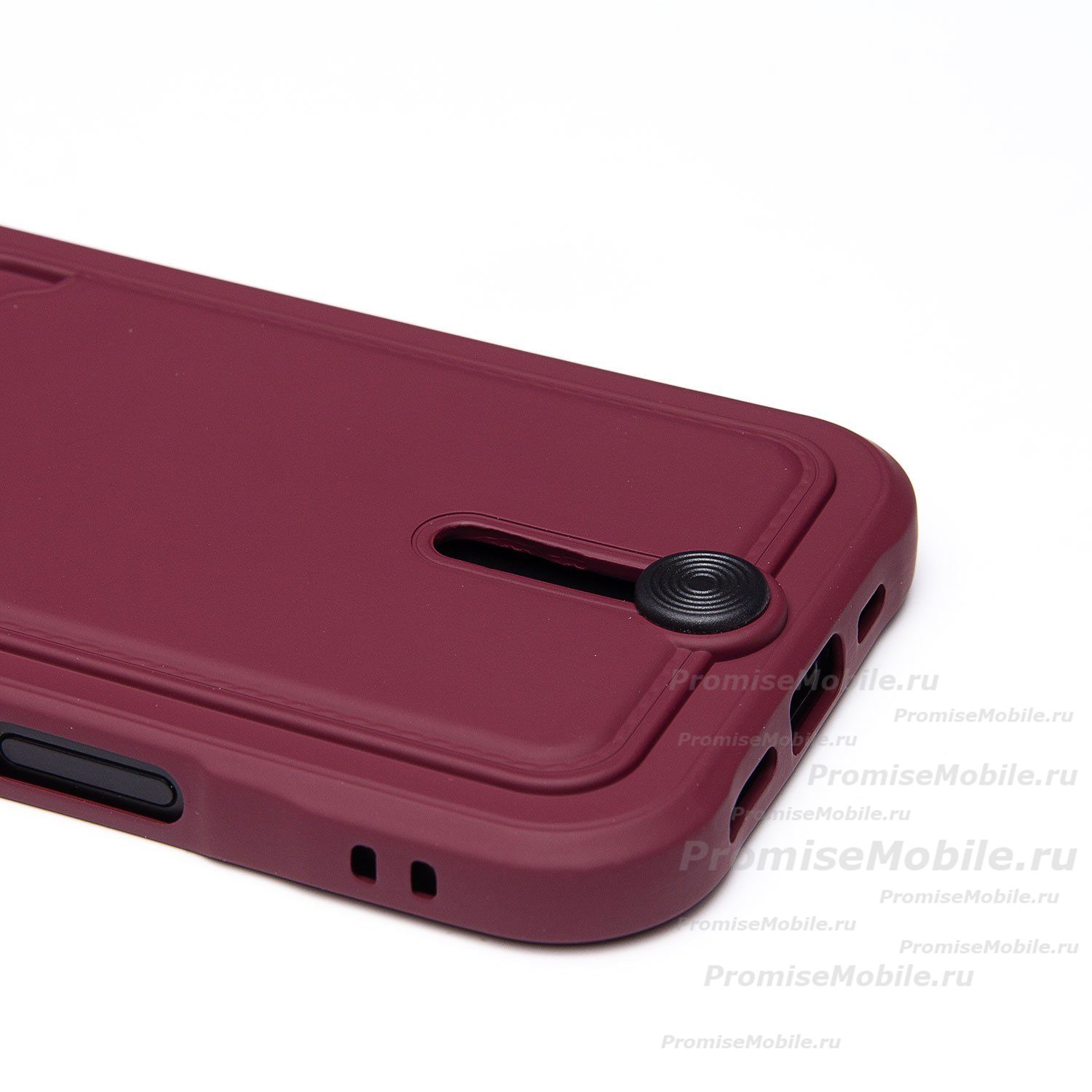 Чехол для Apple iPhone 16 Pro силиконовый с картхолдером №4 <бордовый> ― 