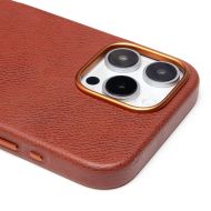 Чехол для Apple iPhone 16 Pro Max натуральная кожа MagSafe <коричневый>