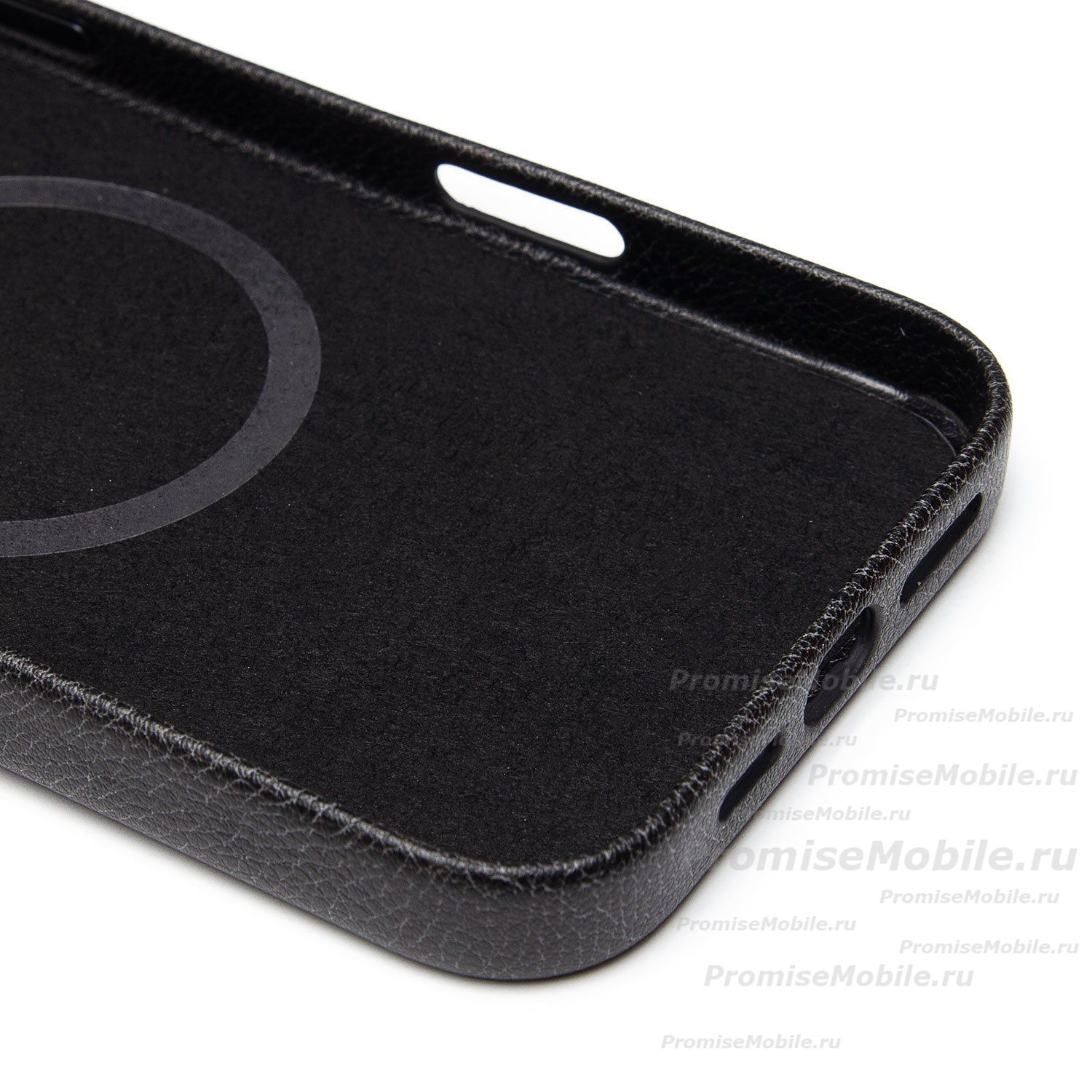 Чехол для Apple iPhone 16 Pro Max натуральная кожа MagSafe <черный> ― 