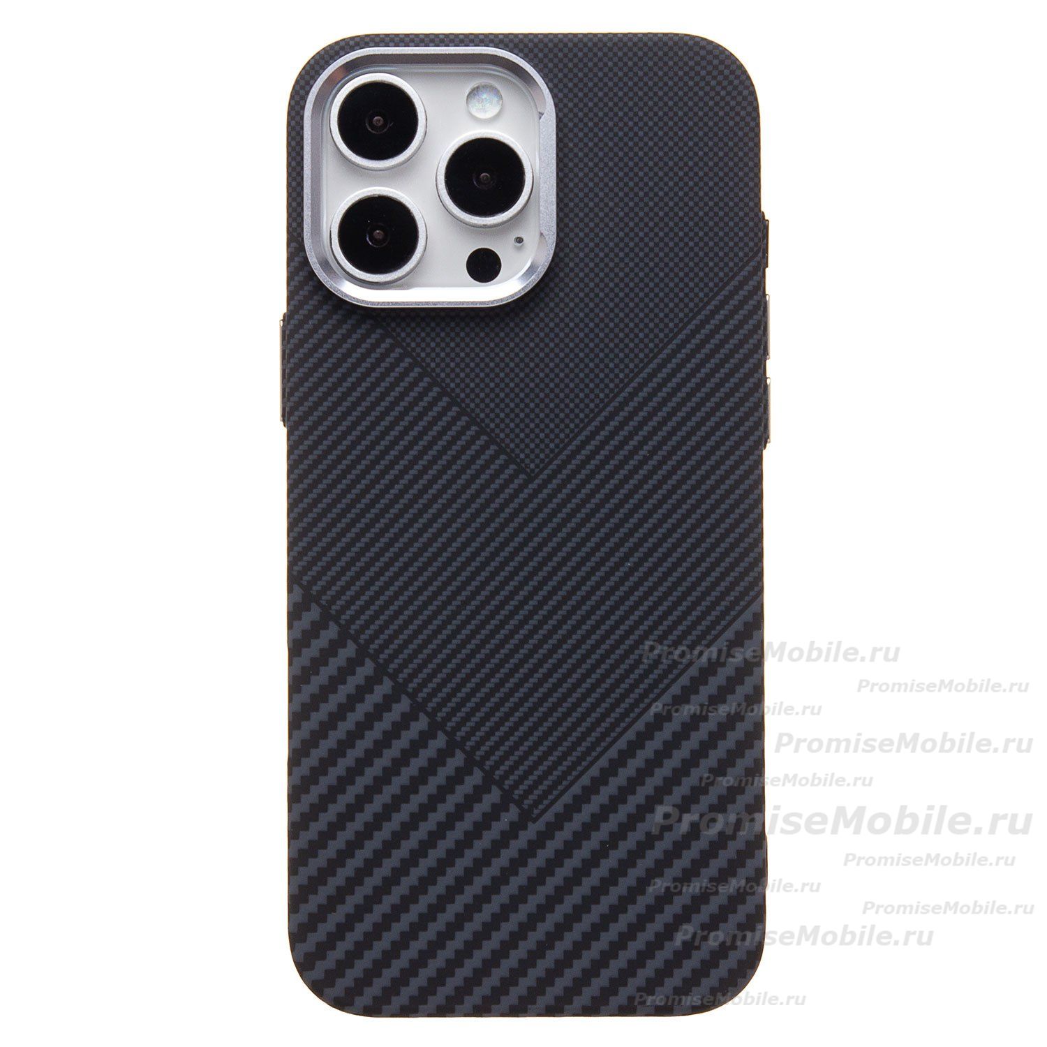 Чехол для Apple iPhone 16 Pro Max пластиковый Luxo Carbon (рис. 124) <черный> ― 