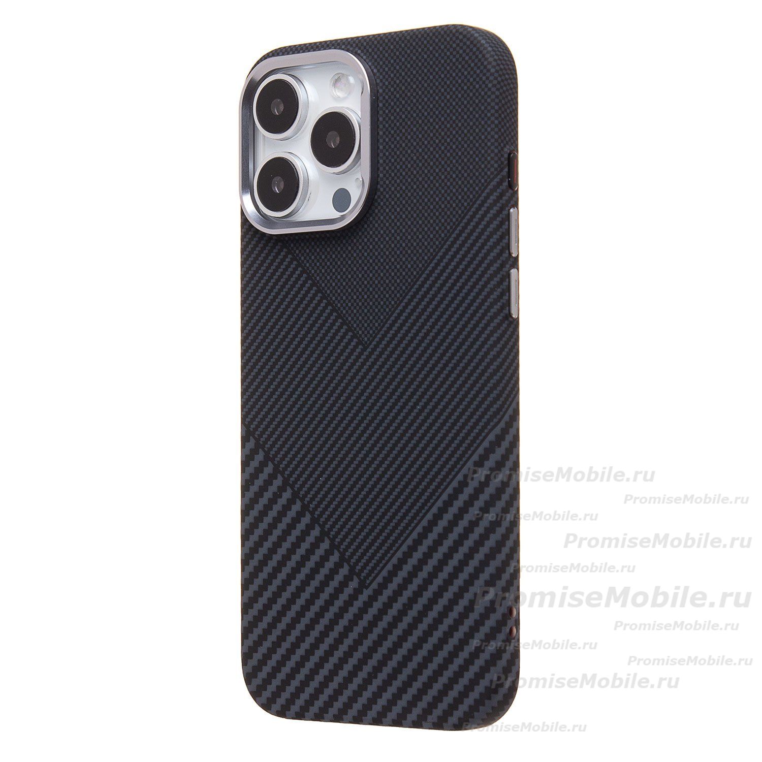 Чехол для Apple iPhone 16 Pro Max пластиковый Luxo Carbon (рис. 124) <черный> ― 