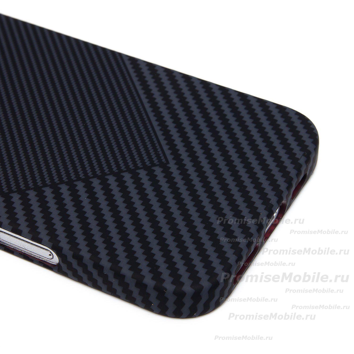 Чехол для Apple iPhone 16 Pro Max пластиковый Luxo Carbon (рис. 124) <черный> ― 