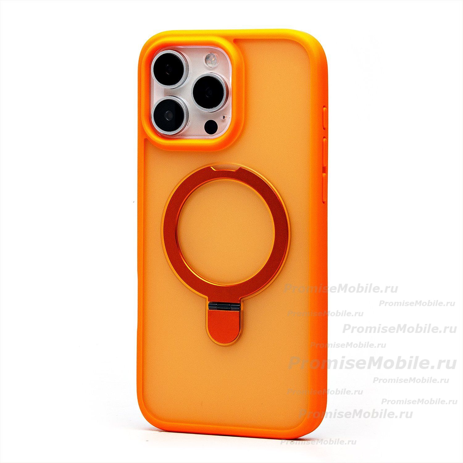 Чехол для Apple iPhone 16 Pro Max силиконовый MagSafe с подставкой <оранжевый> ― 