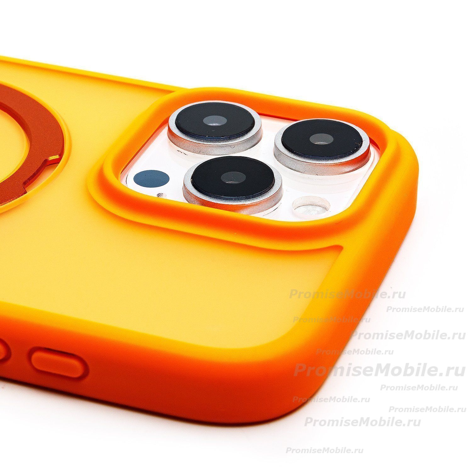 Чехол для Apple iPhone 16 Pro Max силиконовый MagSafe с подставкой <оранжевый> ― 