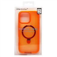 Чехол для Apple iPhone 16 Pro Max силиконовый MagSafe с подставкой <оранжевый>