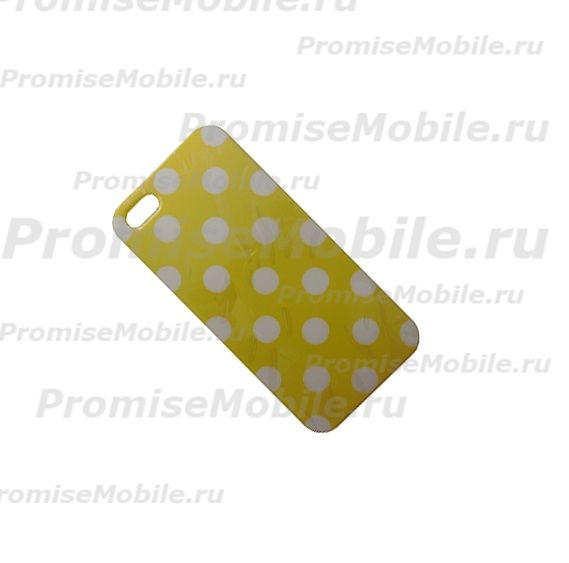 Чехол для Apple iPhone 5s силиконовый серия горошек <желто-белый> ― 