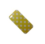Чехол для Apple iPhone 5s силиконовый серия горошек <желто-белый>
