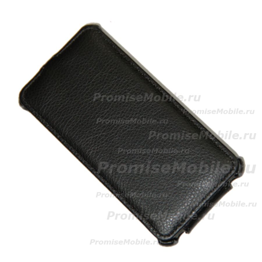 Чехол для Fly IQ4512 (Quad EVO Chic 4) флип кожзам №1 <черный> ― 