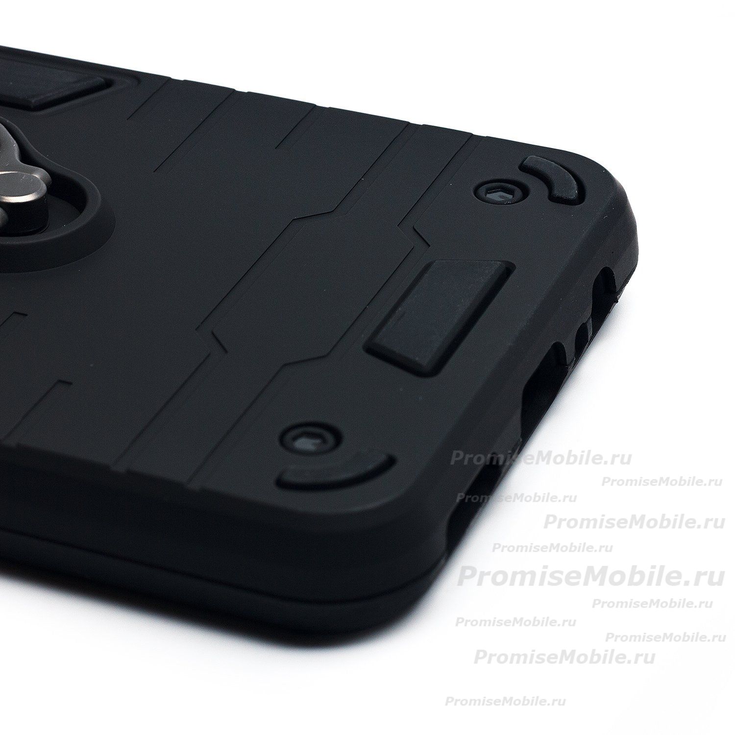 Чехол для Honor X7a Plus (RKY-LX1) силиконовый противоударный с кольцом <черный> ― 