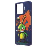 Чехол для Realme C53 силиконовый (рис. 335/заяц) <темно-синий>