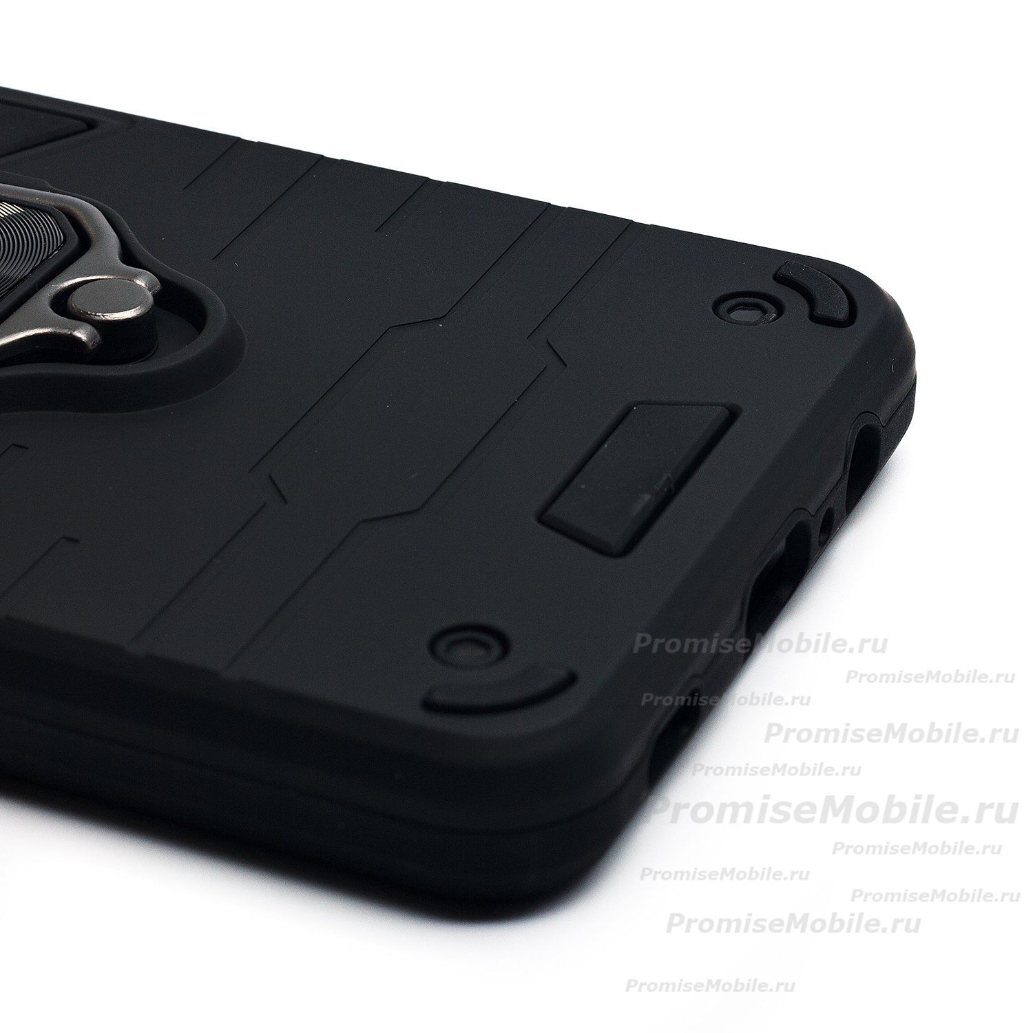 Чехол для Samsung SM-A125F (Galaxy A12) силиконовый противоударный с кольцом <черный> ― 