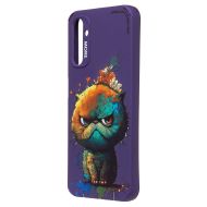 Чехол для Samsung SM-A146B (Galaxy A14 5G) силиконовый (рис. 335/кот) <фиолетовый>