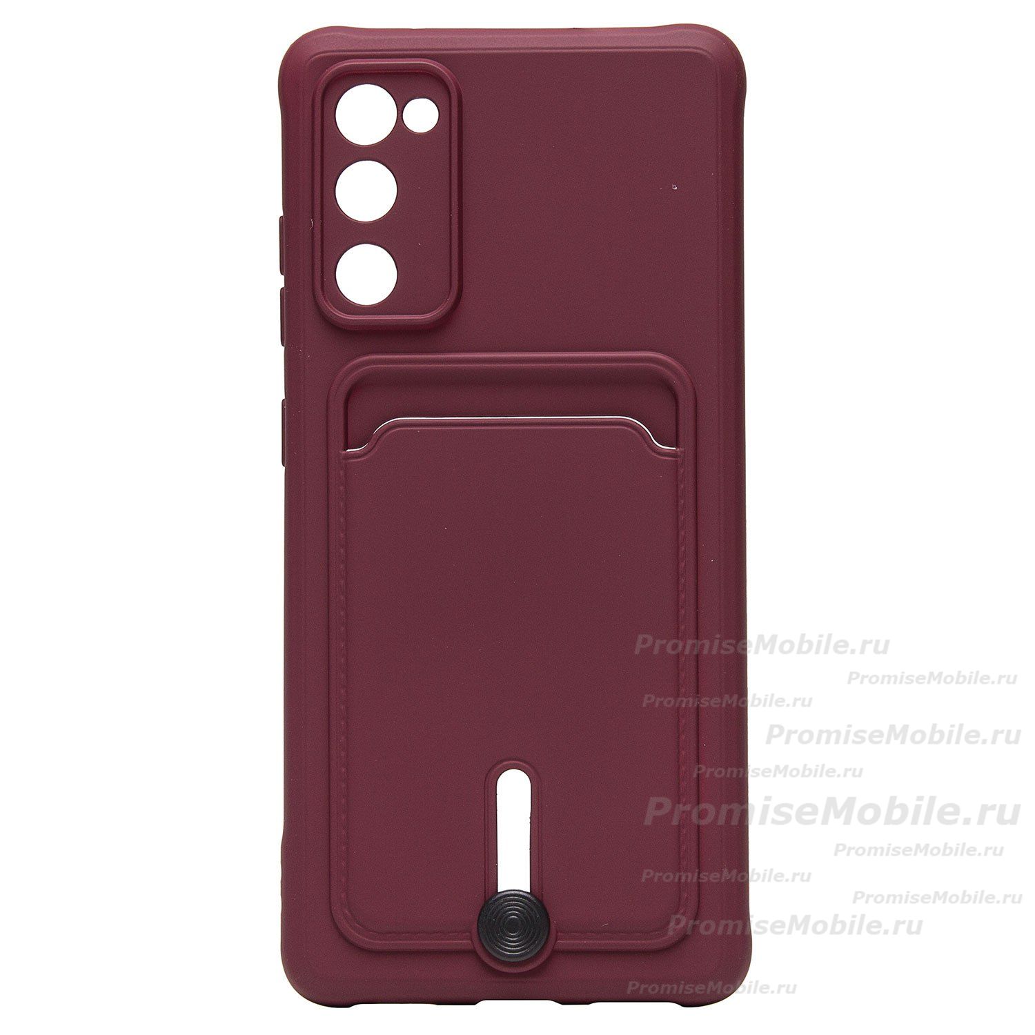 Чехол для Samsung SM-G780F (Galaxy S20 FE) силиконовый с картхолдером №4 <бордовый> ― 