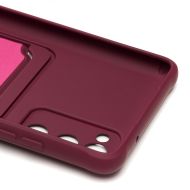 Чехол для Samsung SM-G780F (Galaxy S20 FE) силиконовый с картхолдером №4 <бордовый>