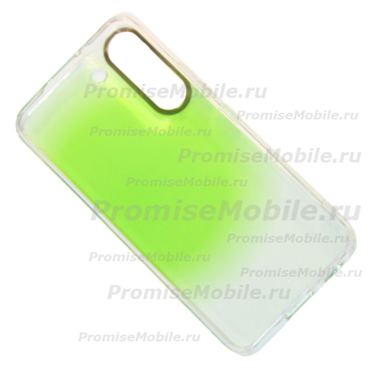 Чехол для Samsung SM-S901B (Galaxy S22) пластиковый с силиконовым бортиком (рис. 064) <зеленый> ― 