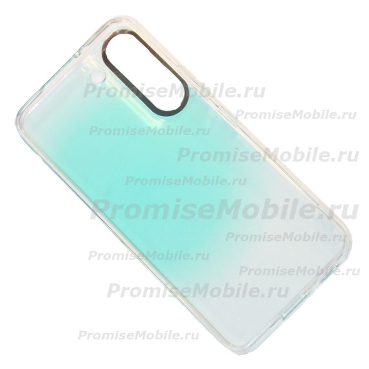 Чехол для Samsung SM-S901B (Galaxy S22) пластиковый с силиконовым бортиком (рис. 064) <мятный> ― 