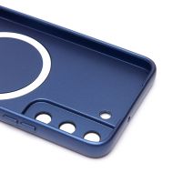 Чехол для Samsung SM-S901B (Galaxy S22) силиконовый Matte MagSafe <темно-синий>
