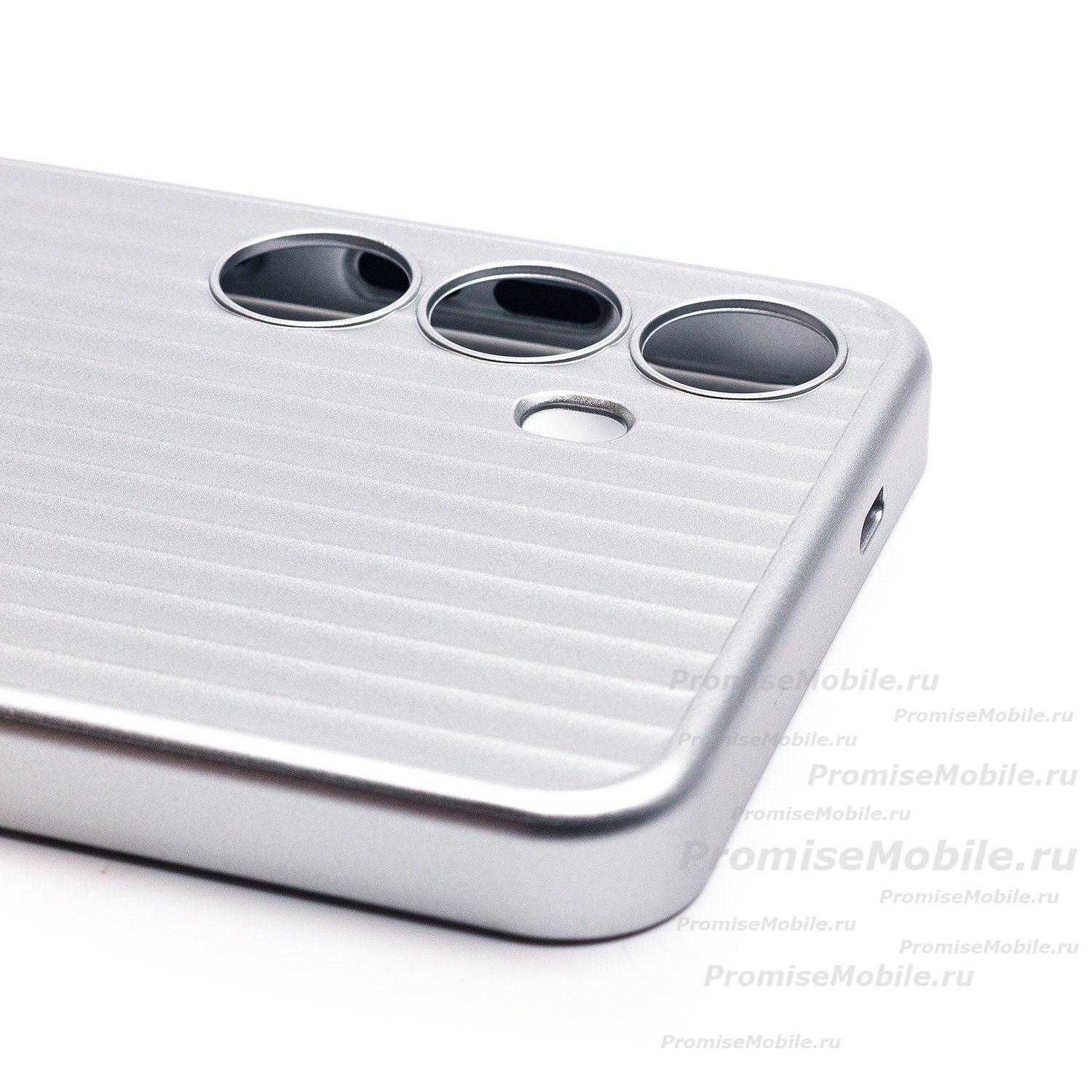 Чехол для Samsung SM-S926B (Galaxy S24 Plus) пластиковый рифленый <серебристый> ― 