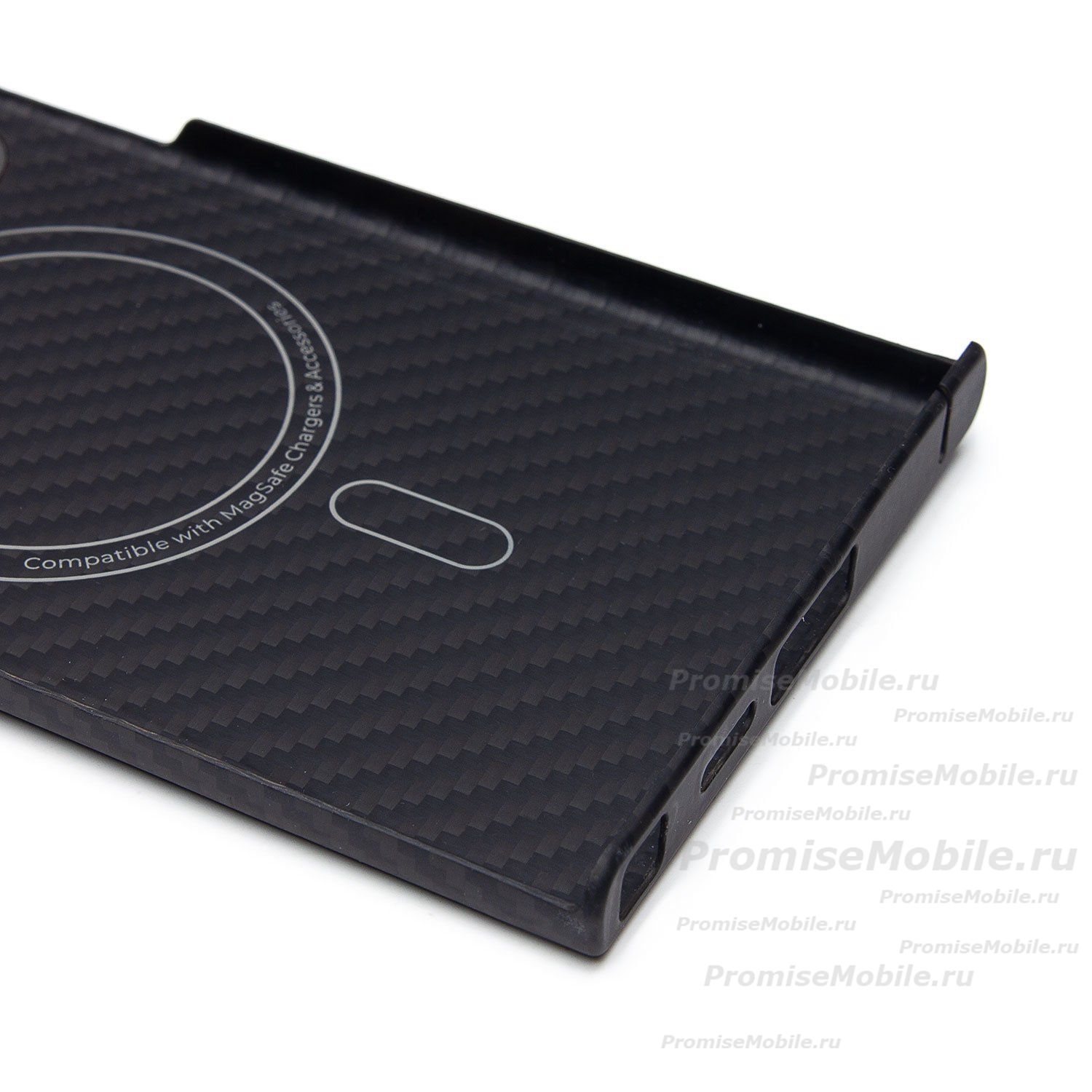 Чехол для Samsung SM-S928B (Galaxy S24 Ultra) пластиковый MagSafe POSH KEVLAR <черный> ― 