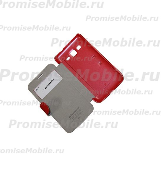 Чехол для Samsung i8580 (Galaxy Core Advance) флип боковой пластик-кожзам с окошком Nillkin Fresh <красный> ― 