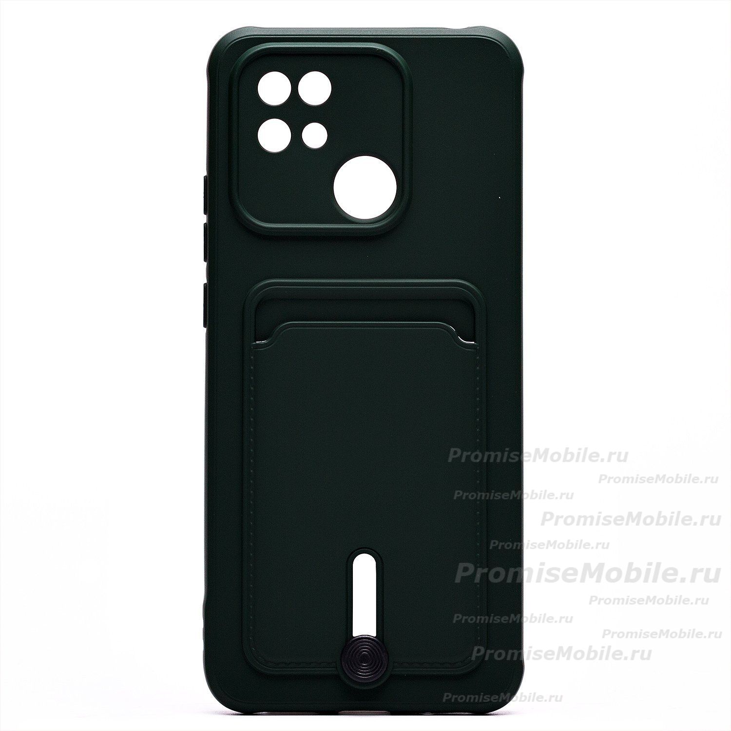 Чехол для Xiaomi Redmi 10C силиконовый с картхолдером №4 <темно-зеленый> ― 