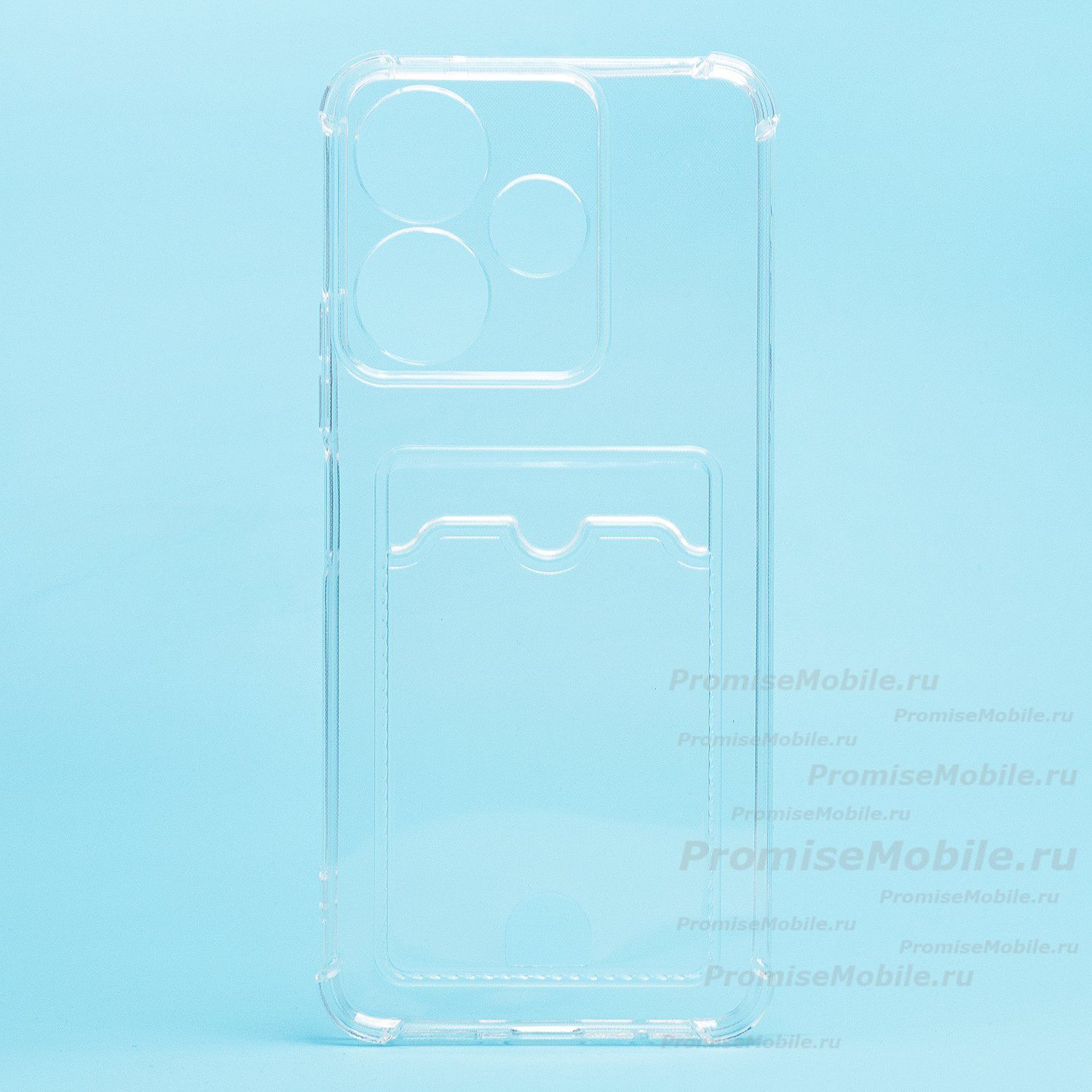 Чехол для Xiaomi Redmi 13 силиконовый с картхолдером №2 <прозрачный> ― 