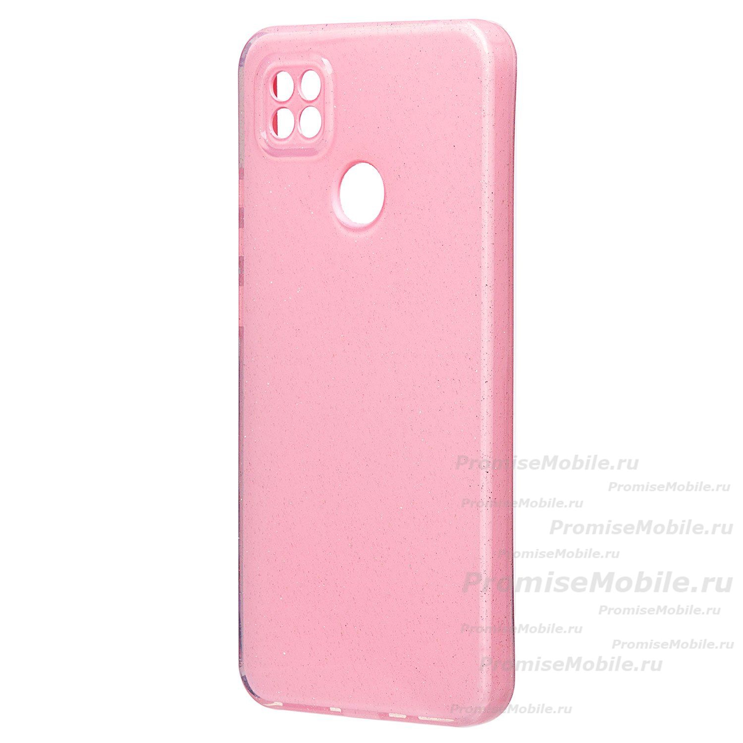 Чехол для Xiaomi Redmi 10A  силиконовый с блестками №3 <светло-розовый> ― 