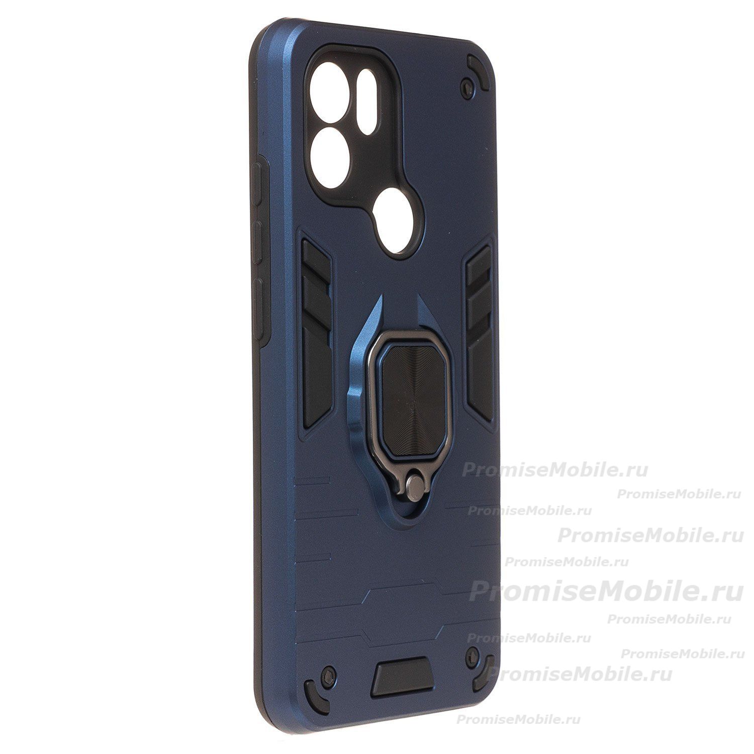 Чехол для Xiaomi Poco C50 силиконовый противоударный с кольцом <синий> ― 