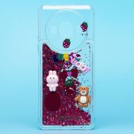 Чехол для Xiaomi Redmi A3 силиконовый 3D игрушки <бордовый>