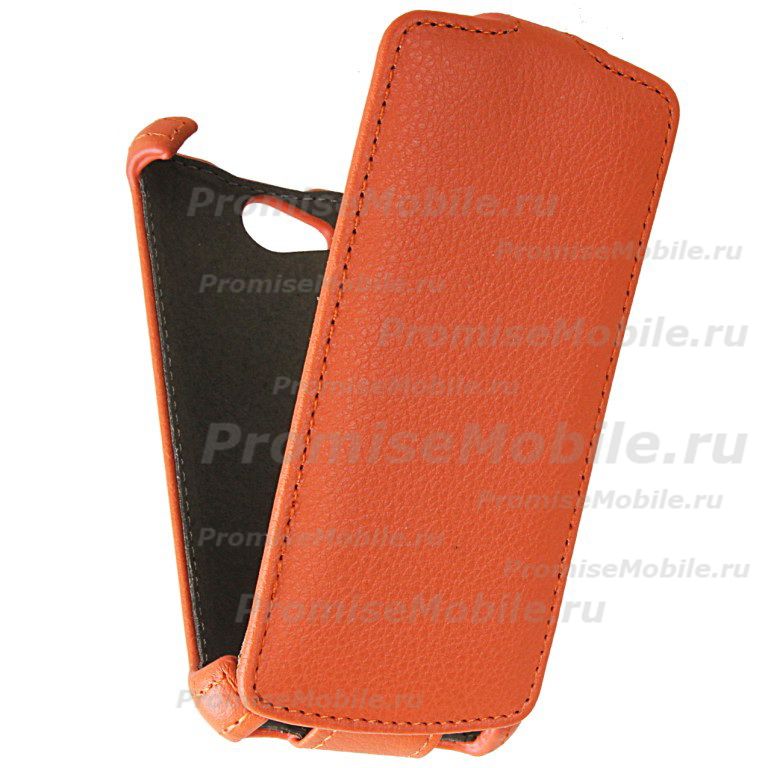 Чехол для Fly IQ4490 (ERA Nano 4) флип кожзам №1 <оранжевый> ― 