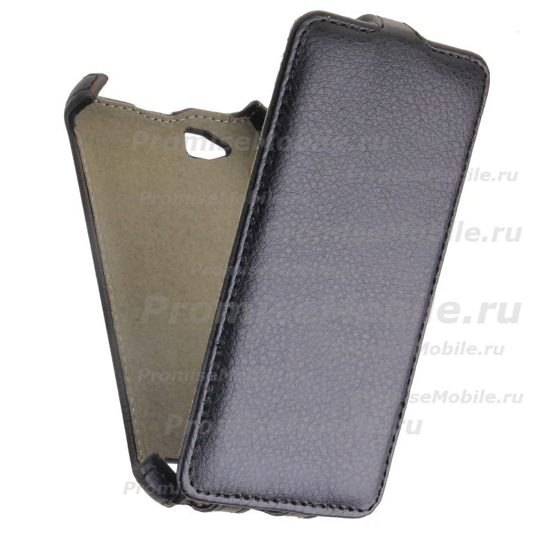 Чехол для Fly IQ4490i (Era Nano 10) флип кожзам №1 <черный> ― 