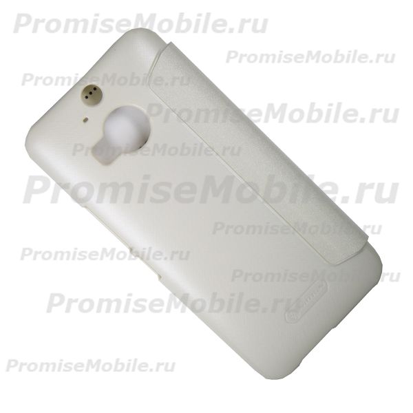 Чехол для HTC One M9 Plus флип боковой пластик-кожзам с окошком Nillkin Sparkle <белый> ― 
