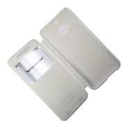 Чехол для HTC One M9 Plus флип боковой пластик-кожзам с окошком Nillkin Sparkle <белый>