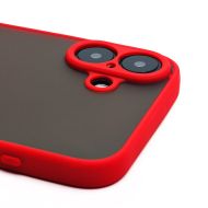 Чехол для Apple iPhone 16 Plus пластиковый с окантовкой <красный>