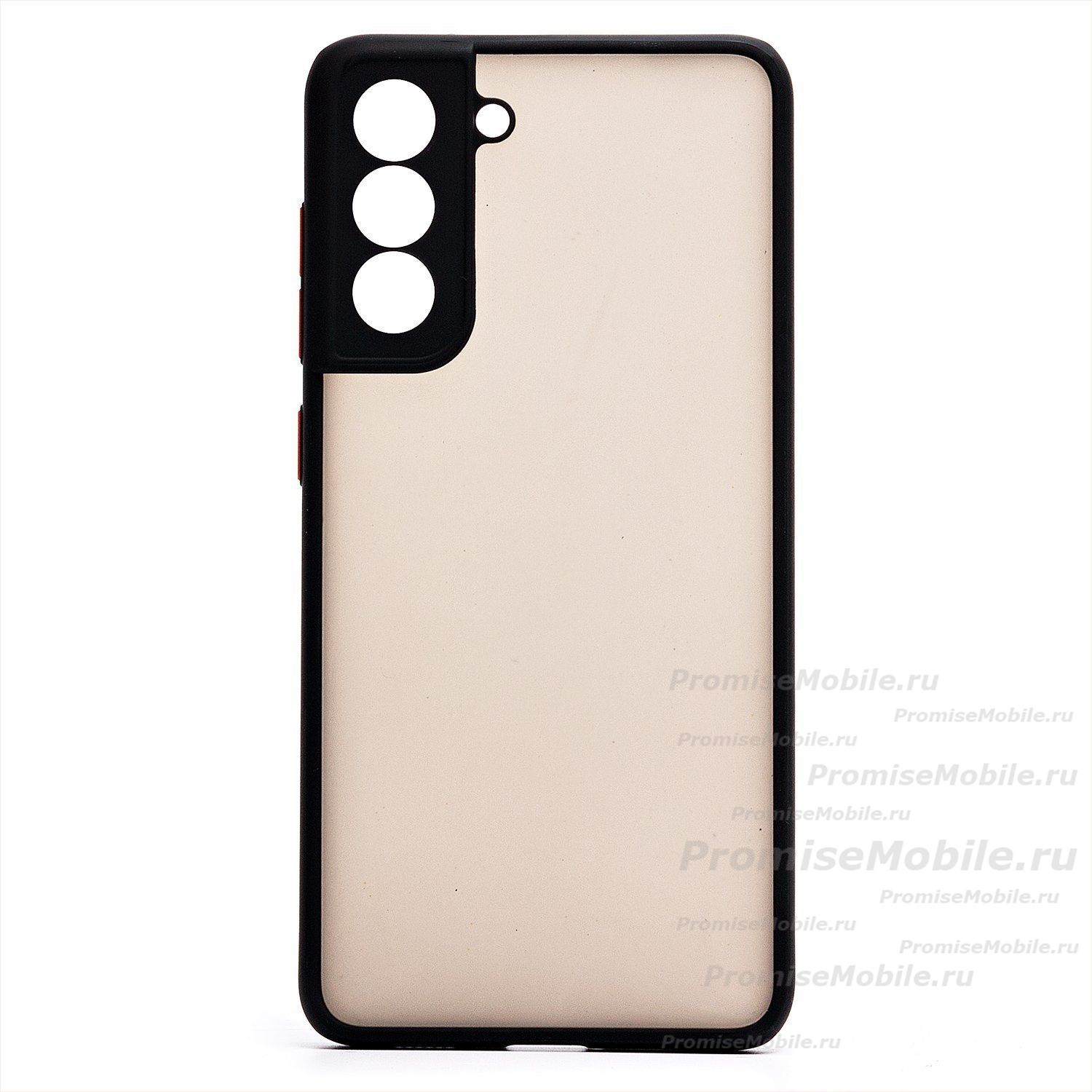 Чехол для Samsung SM-G990B (Galaxy S21 FE) пластиковый с окантовкой <черный> ― 